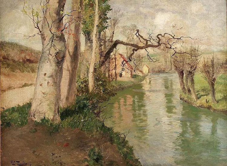 Fra Dieppe med elven Arques, Frits Thaulow